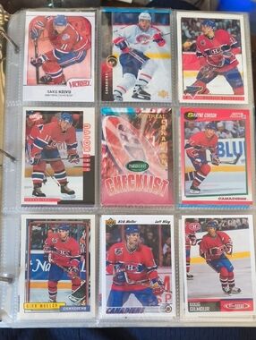 Montreal Canadiens NHL Vintage & Modern 81-Card 9 Page Collection in Binder